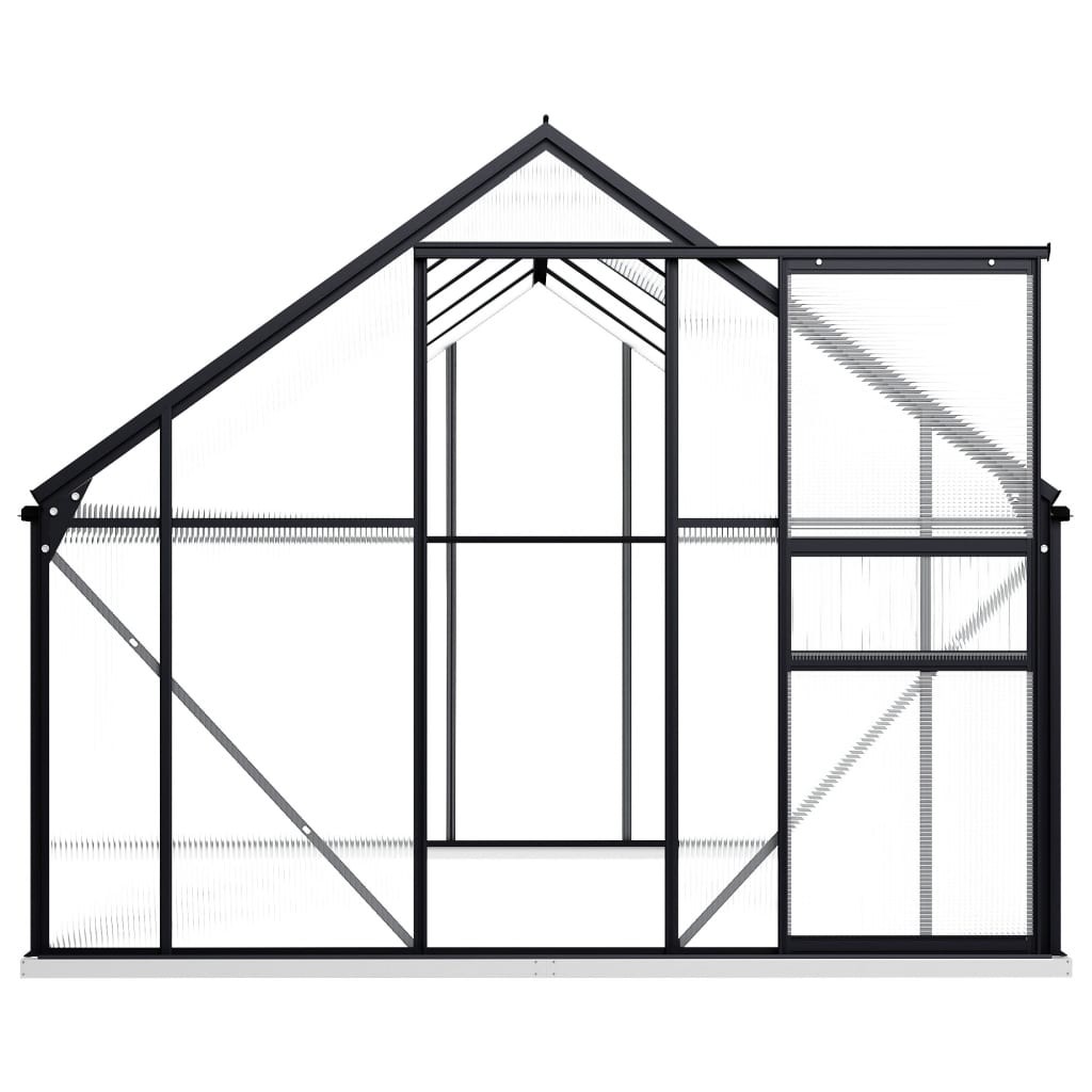 Greenhouse With Base Frame Anthracite Aluminium 5.89 M² 11 Greenhouse with Base Frame Anthracite Aluminium 5.89 m²